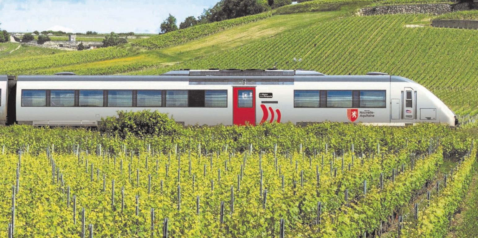 TER train through the vines in France