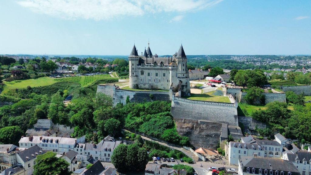 Avoid the Holiday Traffic: Discover Hidden Treasures in France by Train 3 Drone photo of the chateau at Saumur, Loire, France